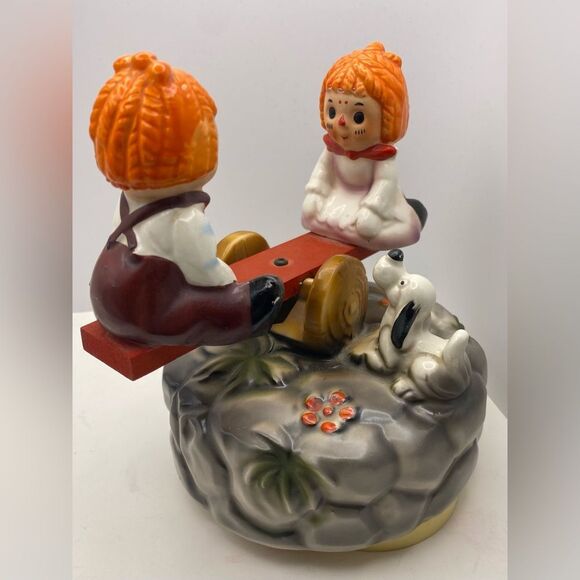 Vintage Raggedy Ann & Andy Musical Figurine — Wind-Up - Picture 5 of 9